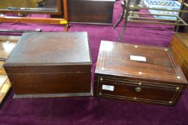 Two Victorian Work Boxes and Contents