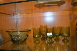 Retro Green Drinking Glasses and a Vase