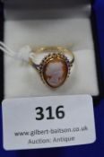 9k Gold Cameo Ring ~2.7g