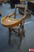 Victorian Mahogany Child's Highchair with Rocker