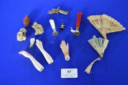 Miniature Item Including Wax Seals, Fans, Pendants, etc.
