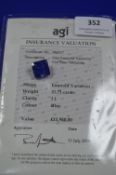 One Emerald Variation Cut Blue Tanzanite ~21.71 carats, Clarity: 11, Colour: Blue