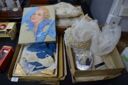 Vintage Wedding Dress plus Vail, Accessories and Baby Clothes