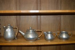 Homeland Arts & Crafts Beaten Pewter Tea Set