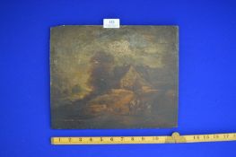 Signed Unframed Oil Painting on Board - Country Scene