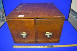 Oak Two Drawer Filing Cabinet