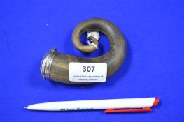 Silver Topped Horn Snuff Mull