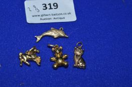 Four 9k Gold Charms ~2.9g total