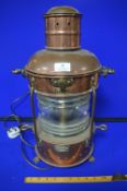 Copper Ships Lamp by J.H. Peters, Hamburg Adapted to 40v Lamp