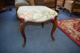 Upholstered Stool on Mahogany Cabriole Legs