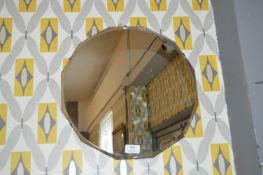 1930's Twelve Sided Beveled Edge Wall Mirror
