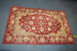 Red & Cream Wool Rug 166x107cm