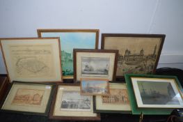 Nine Framed Hull Prints Including Views of Hull Docks, etc.