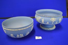 Two Wedgwood Blue & White Jasperware Bowls
