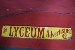 Original Enamel Sign - The Lyceum Advertising Co. 117x20.5cm