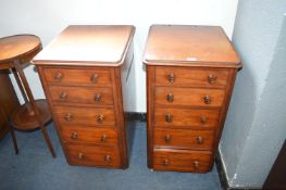 Pair of Victorian Five Drawer Cabinets (previously part of a desk)