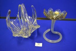 French Glass Retro Dish and a Murano Flower Dish