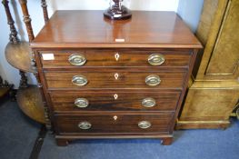 Georgian Mahogany Four Drawer Chest with Walnut Fronts