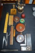 Vintage Tools, Squares, Tape Measures, Oil Cans, etc.