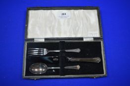 Hallmarked Sterling Silver Knife, Fork & Spoon Set