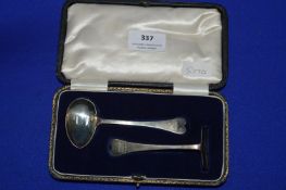 Hallmarked Silver Baby Spoon and Pusher Set