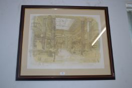 Signed Framed Print - The Law Society Library by Liam Ward 1964