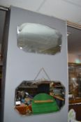 Two 1930's Beveled Edge Wall Mirrors