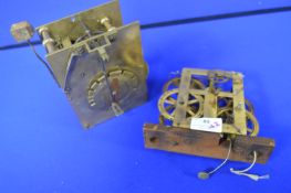 Two Brass Clock Movements