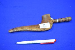 Hand Carved Wooden Knitting Sheath