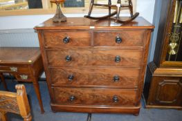 Victorian Mahogany Two over Three Chest with Walnut Fronts and Ebony Handles