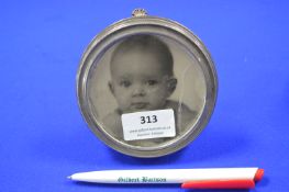 Hallmarked Sterling Silver Circular Photo Frame