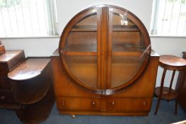 1930's Art Deco Circular China Cabinet