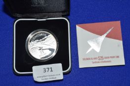 Solomon Islands Concorde Silver Proof $25 Coin