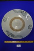 Chinese Blue & White Dish with Phoenix Design 11.5