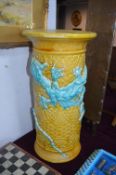 Victorian Majolica Jardiniere Base with Dragon Design (some faults)