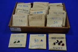 50 Packs of Vintage Artificial Gemstones; Emeralds, Sapphires, Rubies, etc.