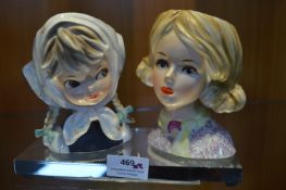 Two Relpo Japanese Vases in the form of Young Ladies