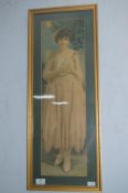 Framed Edwardian Advertising Calendar - Absence Cannot Hearts Divide
