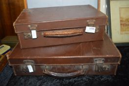 Two Vintage Miniature Suitcases
