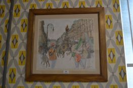 Framed Watercolour Sketch of Vienna 1997 by Launa Ward