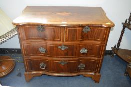 Georgian Inlaid Rosewood Serpentine Front Two over Two Chest