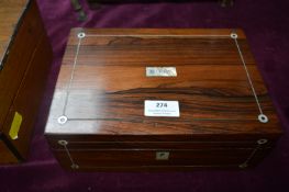 Victorian Rosewood Box with Mother of Pearl Inlay