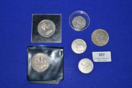 UK Crowns, 50p's , US Dollar, etc.