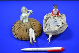Two Edwardian Pin Cushion Dolls