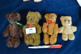 Four Miniature Teddy Bears