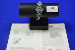 Silver & Emerald Bracelet Set with 104 Marquise Cut Emeralds