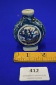 Chinese Blue & White Bottle with Red Detail 2.75