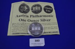 Austria Philharmonic 1oz Silver Proof Coin €1.5
