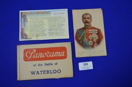 Postcard Panorama - Battle of Waterloo, Silk of Field Marshall Earl Kitchener