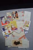Vintage Valentines Postcards; Mabel Lucie Attwell, Bonzo, etc.